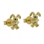 Preview: Stecker 7x6mm kleiner Hase matt-glänzend 9Kt GOLD