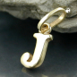 Preview: Anhänger 8x5mm Buchstabe J glänzend 9Kt GOLD