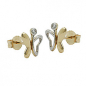 Preview: Stecker 8x7mm Schmetterling bicolor glänzend 9Kt GOLD