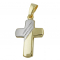 Preview: Anhänger 16x12mm Kreuz bicolor 9Kt GOLD