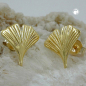 Preview: Stecker 12mm Ginkgoblatt glänzend 9Kt GOLD