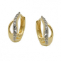 Preview: Creole 13x5mm Klappscharnier Tropfenform mit Zirkonias 9Kt GOLD