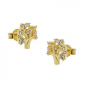Preview: Stecker 9x8mm Baum mit Zirkonias GOLD 9Kt
