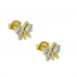 Preview: Stecker 6x6mm Schmetterling mit 4 Zirkonias 9Kt GOLD