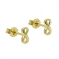 Preview: Stecker 6x3mm Unendlichkeit glänzend GOLD 9Kt
