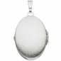 Preview: Medaillon oval 925 Sterling Silber rhodiniert mattiert Anhänger zum Öffnen
