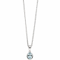 Preview: Anhänger oval 585 Gold Weißgold 1 Aquamarin blau hellblau 1 Diamant 0,01ct.