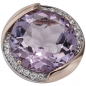 Preview: Anhänger rund 585 Gold Rotgold 16 Diamanten Brillanten 1 Amethyst violett lila