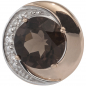 Preview: Anhänger rund 585 Rotgold bicolor 3 Diamanten Brillanten 1 Rauchquarz braun