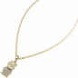 Preview: Anhänger Eule 333 Gold Gelbgold mattiert mit Zirkonia Goldanhänger
