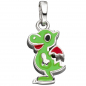 Preview: Kinder Anhänger Drache 925 Sterling Silber grün rot lackiert Kinderanhänger