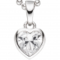 Preview: Kinder Anhänger Herz 925 Sterling Silber 1 Zirkonia Herzanhänger Kinderanhänger