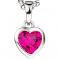 Preview: Kinder Anhänger Herz 925 Silber 1 Zirkonia pink Herzanhänger Kinderanhänger