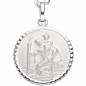 Preview: Anhänger Schutzpatron Christopherus rund 925 Sterling Silber mattiert