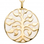 Preview: Anhänger Baum 925 Sterling Silber gold vergoldet 1 Achat-Imitation