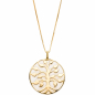 Preview: Anhänger Baum 925 Sterling Silber gold vergoldet 1 Achat-Imitation