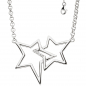 Preview: Collier Halskette Sterne 925 Silber mit Zirkonia 45 cm Kette Silberkette