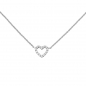 Preview: Collier Halskette Herz 925 Sterling Silber mit Zirkonia 42 cm Kette Silberkette