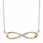 Preview: Collier Halskette Unendlich 585 Gold bicolor 5 Diamanten Brillanten Kette
