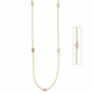 Preview: Collier Halskette 925 Sterling Silber gold vergoldet 7 Zirkonia 47 cm Kette