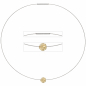 Preview: Collier Kette mit Anhänger aus Edelstahl mit 585 Gold kombiniert matt 42 cm