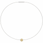 Preview: Collier Kette mit Anhänger aus Edelstahl mit 585 Gold kombiniert matt 42 cm