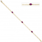 Preview: Armband 585 Gold Gelbgold 3 Rubine rot 19,5 cm Goldarmband Rubinarmband