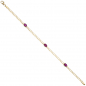 Preview: Armband 585 Gold Gelbgold 3 Rubine rot 19,5 cm Goldarmband Rubinarmband