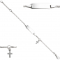 Preview: Schildband mit Kreuz 925 Sterling Silber 14 cm Gravur ID Armband