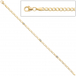 Preview: Armband 333 Gold Gelbgold 3 Blautopase hellblau blau 19 cm Goldarmband Karabiner