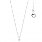 Preview: Collier Kette mit Anhänger zart 585 Gold Weißgold 1 Diamant Brillant 45 cm