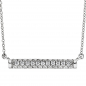 Preview: Collier Halskette 925 Sterling Silber mit 35 Zirkonia 45 cm Kette Silberkette