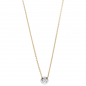 Preview: Collier Kette mit Anhänger 750 Gold Gelbgold Weißgold bicolor 1 Diamant Brillant