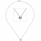 Preview: Collier Kette mit Anhänger 585 Gold Weißgold 1 Diamant Brillant 45 cm