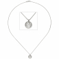 Preview: Collier Kette mit Anhänger 585 Gold Weißgold 15 Diamanten Brillanten 43 cm