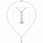 Preview: Collier Kette mit Anhänger 585 Gold Weißgold 4 Diamanten Brillanten 43 cm