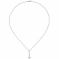 Preview: Collier Kette mit Anhänger 585 Gold Weißgold 4 Diamanten Brillanten 43 cm
