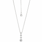 Preview: Collier Kette mit Anhänger 585 Gold Weißgold 4 Diamanten Brillanten 43 cm