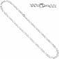 Preview: Figarokette 925 Silber diamantiert 60 cm Kette Halskette Silberkette Karabiner