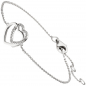 Preview: Armband Herz Herzen 925 Sterling Silber 21 Zirkonia 18 cm Silberarmband