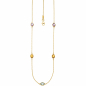 Preview: Collier Halskette Kette 585 Gold Gelbgold 2 Amethyste 2 Citrine 1 Blautopas