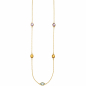 Preview: Collier Halskette Kette 585 Gold Gelbgold 2 Amethyste 2 Citrine 1 Blautopas