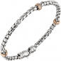 Preview: Armband 585 Gold Weißgold Rotgold bicolor 39 Diamanten Brillanten 19 cm
