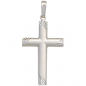Preview: Anhänger Kreuz 925 Silber matt Kreuzanhänger Silberkreuz mit Kette 60 cm