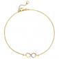Preview: Armband Unendlichkeit 375 Gold Gelbgold bicolor 7 Zirkonia 19,5 cm Goldarmband
