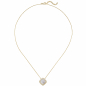 Preview: Kette mit Anhänger 925 Silber gold vergoldet Perlmutt Einlage 28 Zirkonia 45 cm