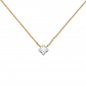 Preview: Collier 750 Gold Gelbgold Weißgold bicolor 1 Diamant Brillant 45 cm Goldkette