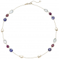 Preview: Collier Halskette 585 Gold Gelbgold 12 Turmaline 45 cm Kette Edelsteinkette