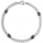 Preview: Armband 585 Gold Weißgold 4 Safir Cabochons blau 19 cm Safirarmband