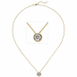 Preview: Collier Kette mit Anhänger 585 Gold Gelbgold 1 Diamant Brillant 1,0 ct. 45 cm